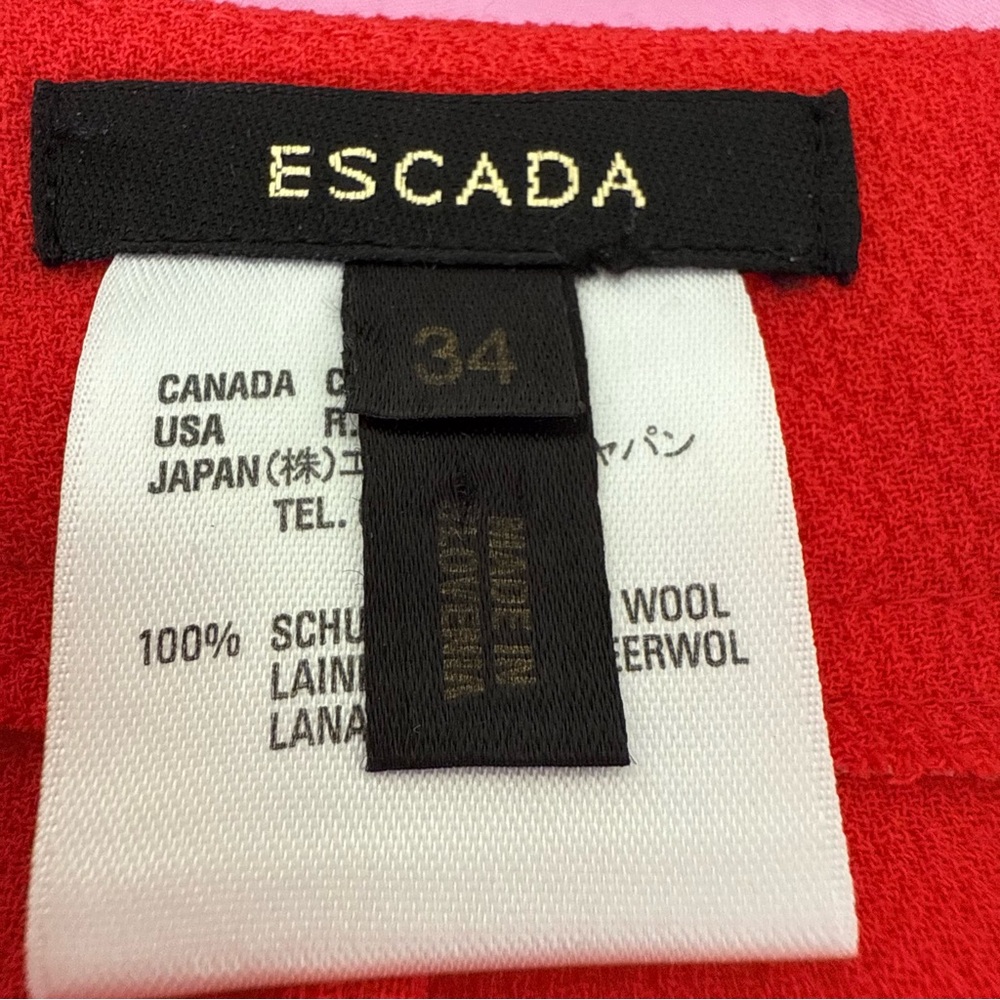 EUC ESCADA Red Wool Set Blazer Jacket and Pants - Picture 14 of 15